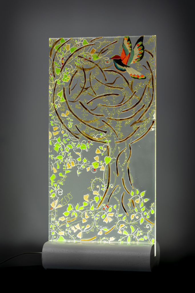 Feuilles en folie, colibri